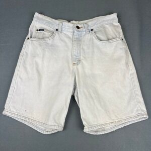 Vintage Lee Denim Shorts Size 33 Light Wash Blue Cotton 90s